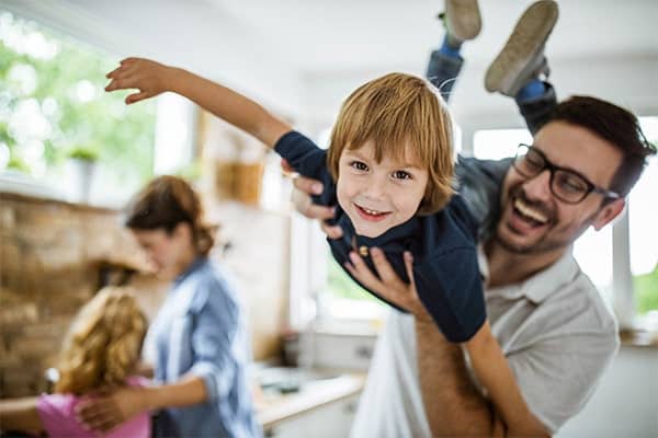 Happy family experiencing peace of mind